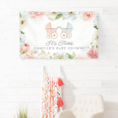 Het Tweeling Baby Shower Blauw Roze Bloemstuk Welk Spandoek (Insitu)