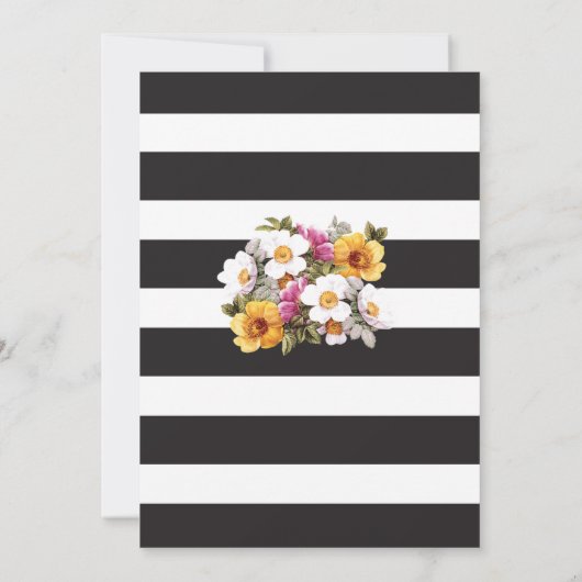 Het Tweeling Baby Shower Streep Goud Bloemige Uitn Kaart (Achterkant)