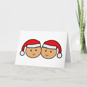 Het tweeling Grafische Pet van de Kerstman Feestdagen Kaart