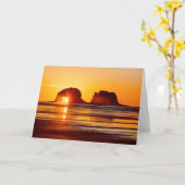 Het tweeling Wenskaart van de Zonsondergang van Kaart (Gele Bloem)