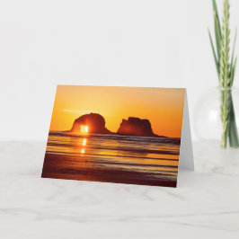 Het tweeling Wenskaart van de Zonsondergang van Kaart
