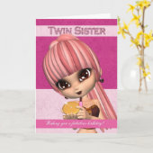 Het tweeling Wenskaart van het Feestvarken van de Kaart (Gele Bloem)