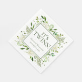 Het Tweeling Wit Hydrangea Baby Shower Servet (Hoek)