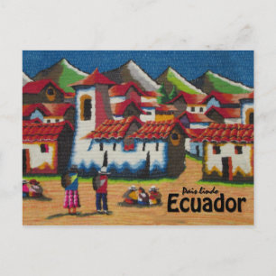 Het typische Tapijtwerk van Ecuador Otavalo Briefkaart