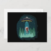 Het UFO t-Rex van de Astronaut van de dinosaurus Feestdagenkaart (Voorkant / Achterkant)