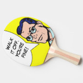 Het uit een stripboek halen pingpongpeddel tafeltennisbatje (Zijkant)