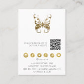 *~* HET UITBREIDEN QR Gold Glitter Butterfly Visitekaartje (Achterkant)