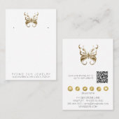 *~* HET UITBREIDEN QR Gold Glitter Butterfly Visitekaartje (Voorkant / Achterkant)