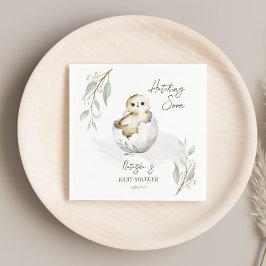 Het uitbroeden snel kleine vogellente baby shower servet