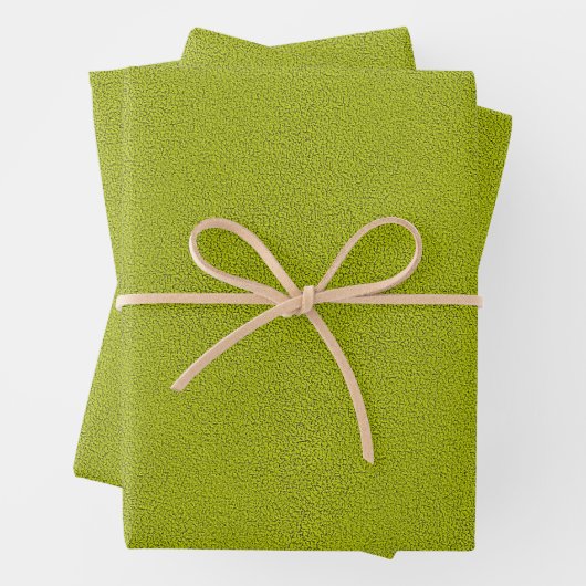 Het uiterlijk van Snuggly Chartreuse Green Suede Inpakpapier Vel (In situ)