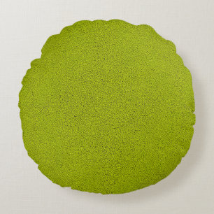 Het uiterlijk van Snuggly Chartreuse Green Suede Rond Kussen