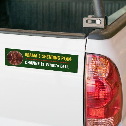 Het uitgavenplan van Obama Bumpersticker (Op Truck)