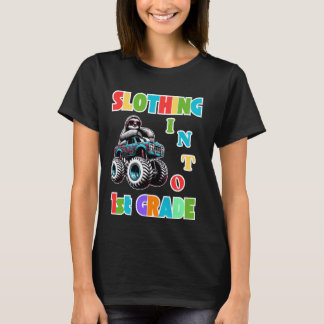 Het uitkleden in 1st Grade Sloth Monster Truck Slo T-shirt