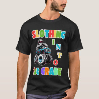 Het uitkleden in 1st Grade Sloth Monster Truck Slo T-shirt