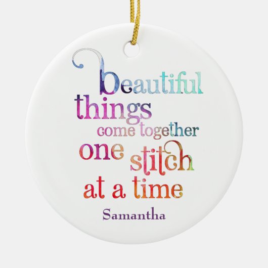 Het uitnaaien van één titel tegelijkertijd keramisch ornament (Voorkant)