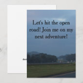 het uitnodigen van vrienden voor een reis over de kaart (Voorkant / Achterkant)