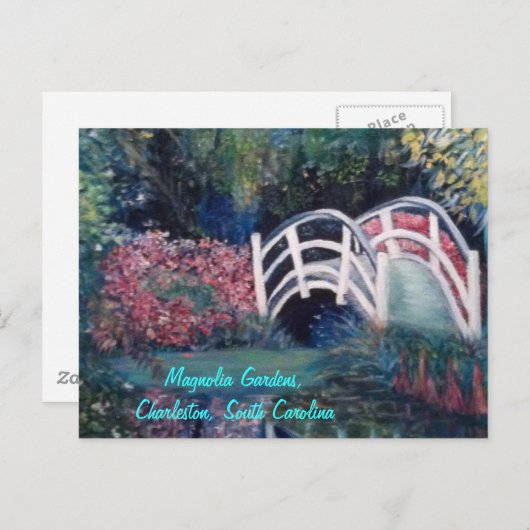 Het uitnodigen Witte Brug in Heerlijke Tuinen Briefkaart (Voorkant / Achterkant)