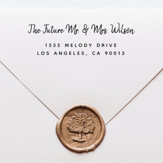 Het Uitnodiging van de bruiloft Modern Adres van d Zelfinktende Stempel