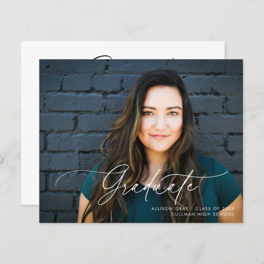 Het Uitnodiging van het Afstuderen van de Foto van (Voorkant / Achterkant)