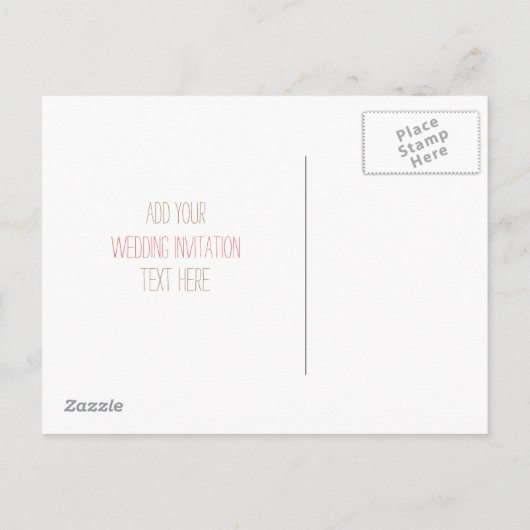 Het Uitnodigingsontwerp van de bruiloft Uitnodiging Briefkaart (Achterkant)