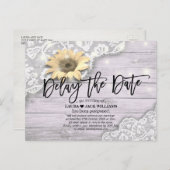 Het Uitstel van de bruiloft Vertraging de Datum Zo Aankondigingskaart (Voorkant / Achterkant)