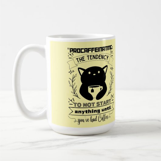 Het uitstellen van de neiging om niets te beginnen koffiemok (Links)