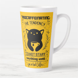 Het uitstellen van de neiging om niets te beginnen latte mok