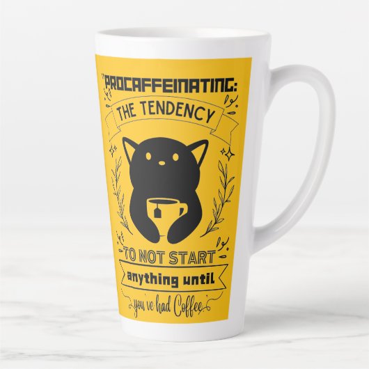 Het uitstellen van de neiging om niets te beginnen latte mok (Rechts)