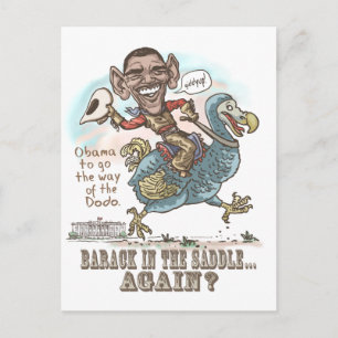 Het Uitsterven 2012 van het Dodo anti-Obama Briefkaart