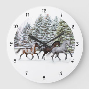 Het uitstrooien van de sneeuw door de paarden grote klok