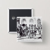 Het uitvoeren van de nachtheffingen vierkante button 5,1 cm (Voorkant /achterkant)