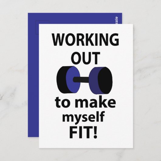 Het uitwerken van workout gewichten uitwerken briefkaart (Voorkant / Achterkant)