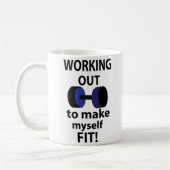 Het uitwerken van workout gewichten uitwerken koffiemok (Links)