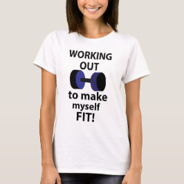 Het uitwerken van workout gewichten uitwerken t-shirt