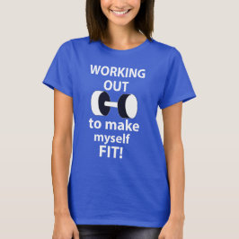 Het uitwerken van workout gewichten uitwerken t-shirt