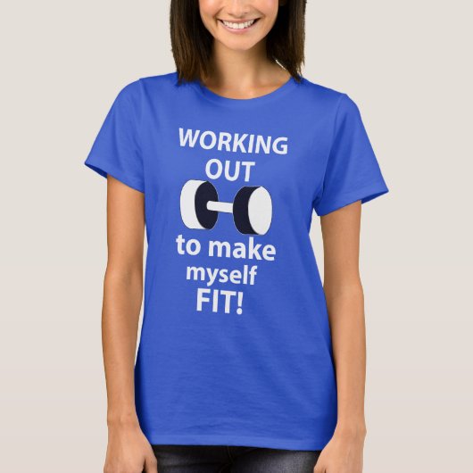 Het uitwerken van workout gewichten uitwerken t-shirt (Voorkant)