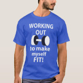 Het uitwerken van workout gewichten uitwerken t-shirt (Voorkant)
