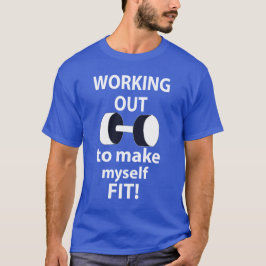 Het uitwerken van workout gewichten uitwerken t-shirt