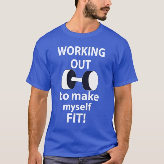 Het uitwerken van workout gewichten uitwerken t-shirt (Voorkant)