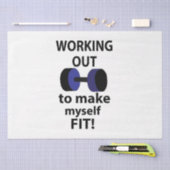 Het uitwerken van workout gewichten uitwerken tissuepapier (Craft)