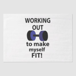 Het uitwerken van workout gewichten uitwerken tissuepapier