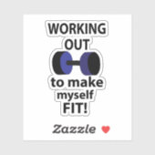 Het uitwerken van workout gewichten werken uit sticker (Vel)