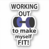 Het uitwerken van workout gewichten werken uit sticker (Voorkant)