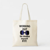 Het uitwerken van workout gewichten werken uit tote bag (Achterkant)