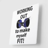 Het uitwerken van workout gewichten werken uit vierkante klok (Hoek)