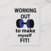 Het uitwerken van workout gewichten werken uit visitekaartje (Voorkant)