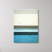 'Het Uitzicht' Blauwe en Grijze Abstracte Kunst Canvas Afdruk (Voorkant)
