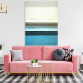 'Het Uitzicht' Blauwe en Grijze Abstracte Kunst Canvas Afdruk (Insitu (Woonkamer))