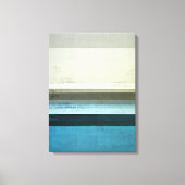 'Het Uitzicht' Blauwe en Grijze Abstracte Kunst Canvas Afdruk (Voorkant)