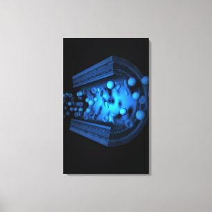 Het uitzicht bloedcellen in een slagader snijden canvas afdruk